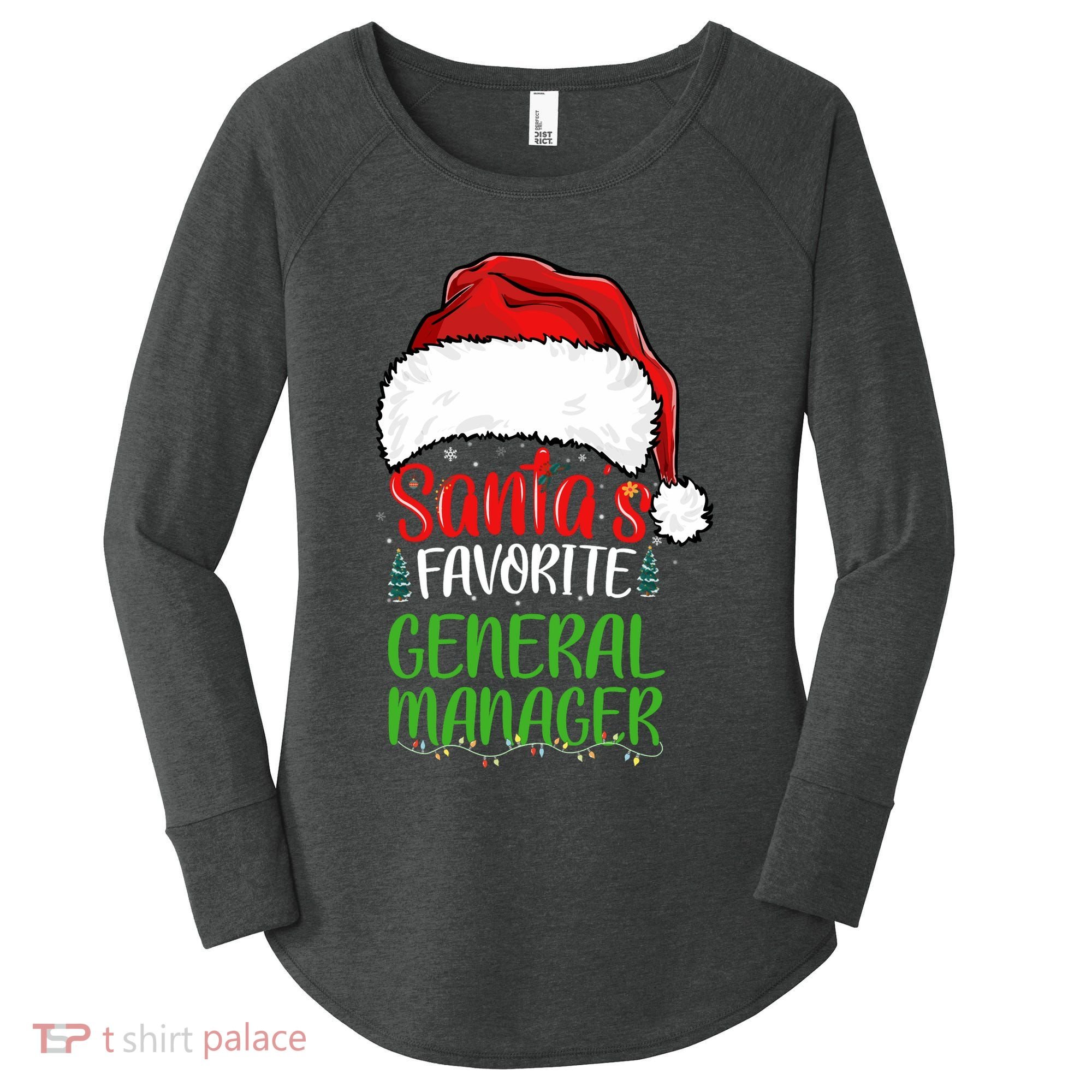 SantaS Favorite General Manager Funny Christmas Women's Perfect Tri Tunic Long Sleeve Shirt
