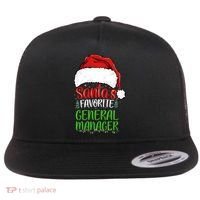SantaS Favorite General Manager Funny Christmas Flat Bill Trucker Hat thumb 0