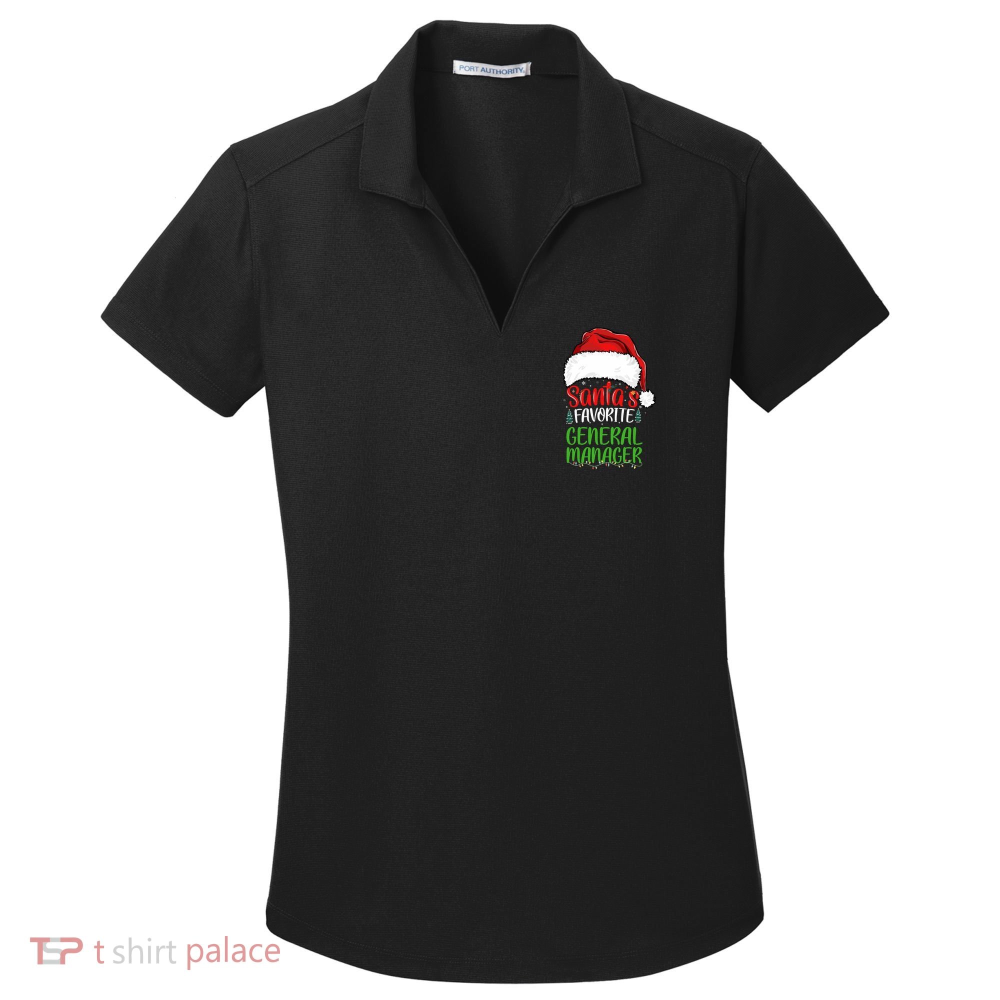 SantaS Favorite General Manager Funny Christmas Women's Dry Zone Grid Polo