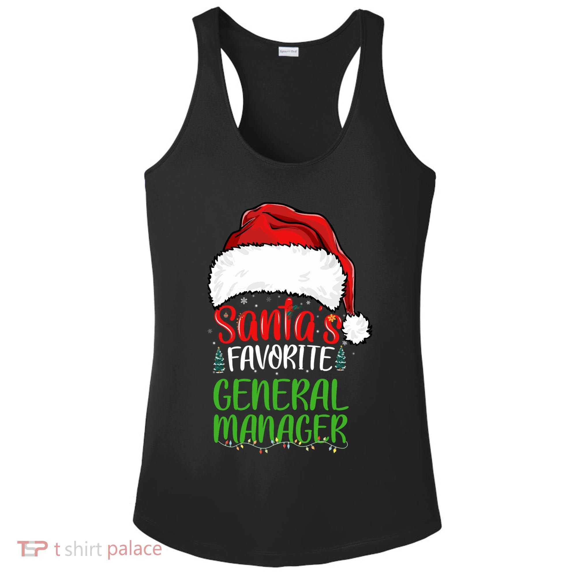 SantaS Favorite General Manager Funny Christmas Ladies PosiCharge Competitor Racerback Tank