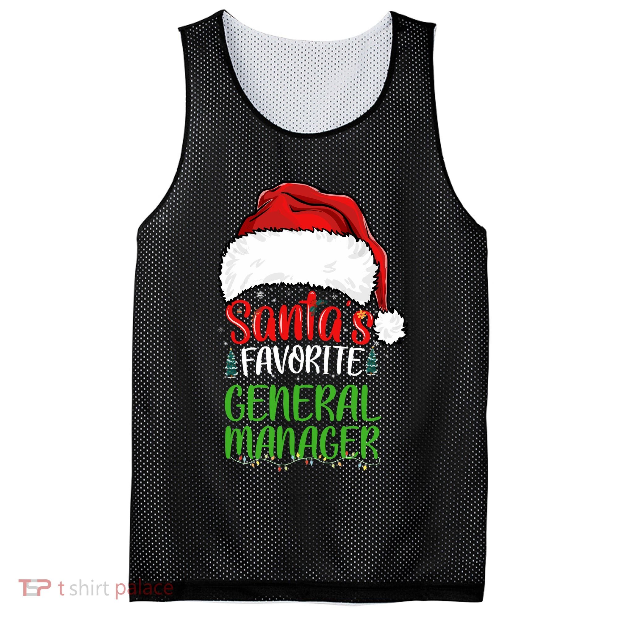 SantaS Favorite General Manager Funny Christmas Mesh Reversible Basketball Jersey Tank