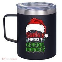 SantaS Favorite General Manager Funny Christmas 12oz Stainless Steel Coffee Mug thumb 2