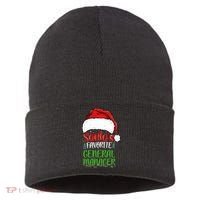 SantaS Favorite General Manager Funny Christmas Sustainable Knit Beanie thumb 0