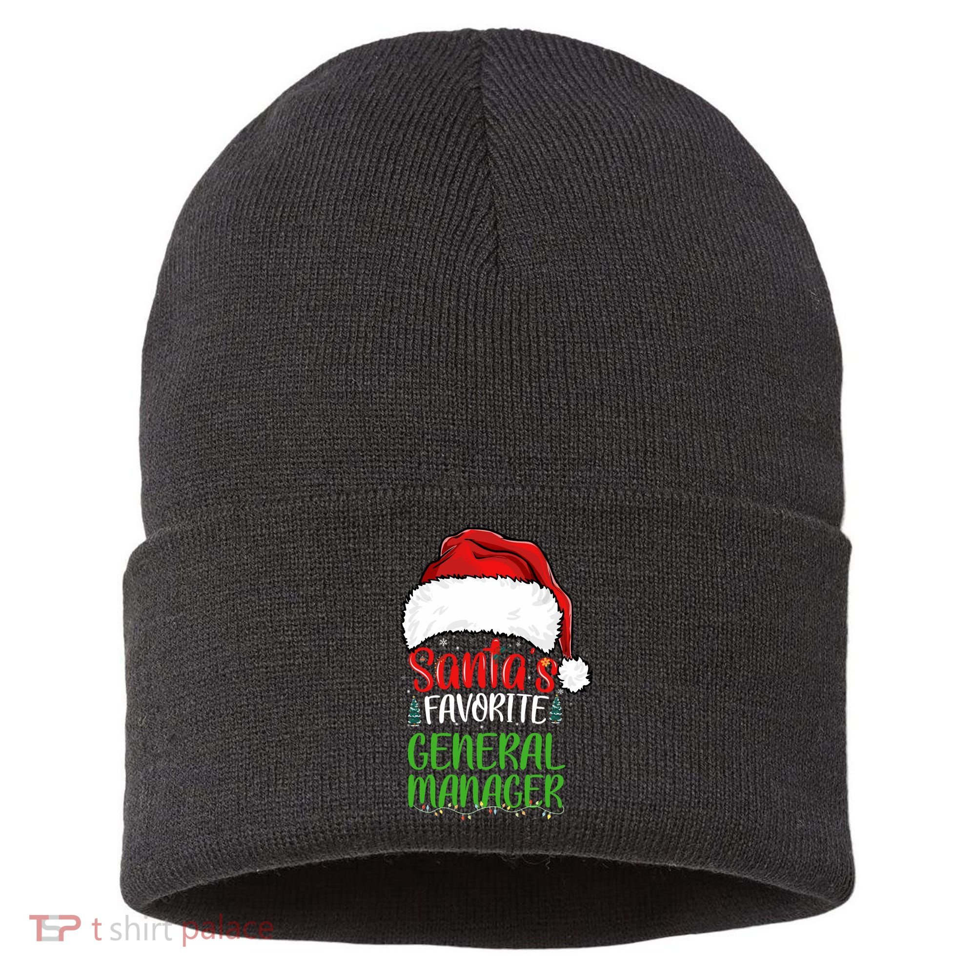 SantaS Favorite General Manager Funny Christmas Sustainable Knit Beanie