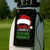 SantaS Favorite General Manager Funny Christmas Golf Towel thumb 2