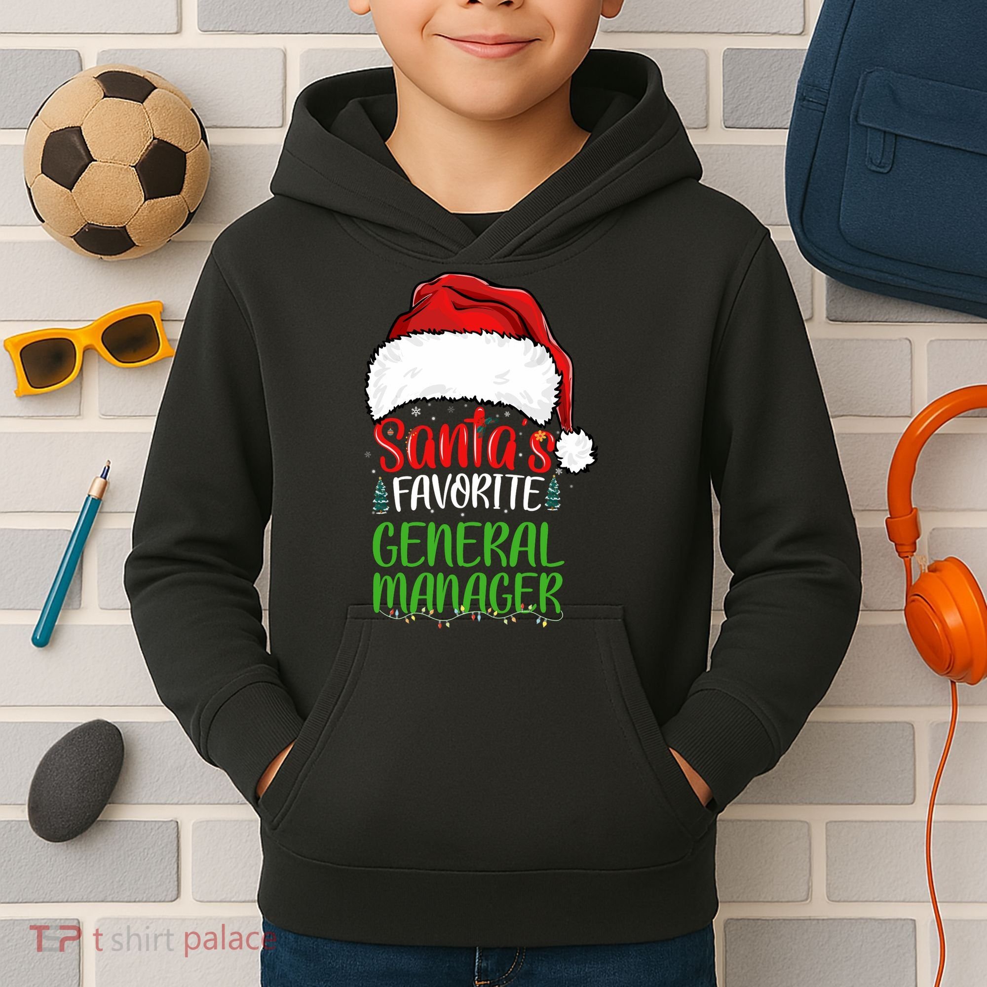 SantaS Favorite General Manager Funny Christmas Kids Hoodie