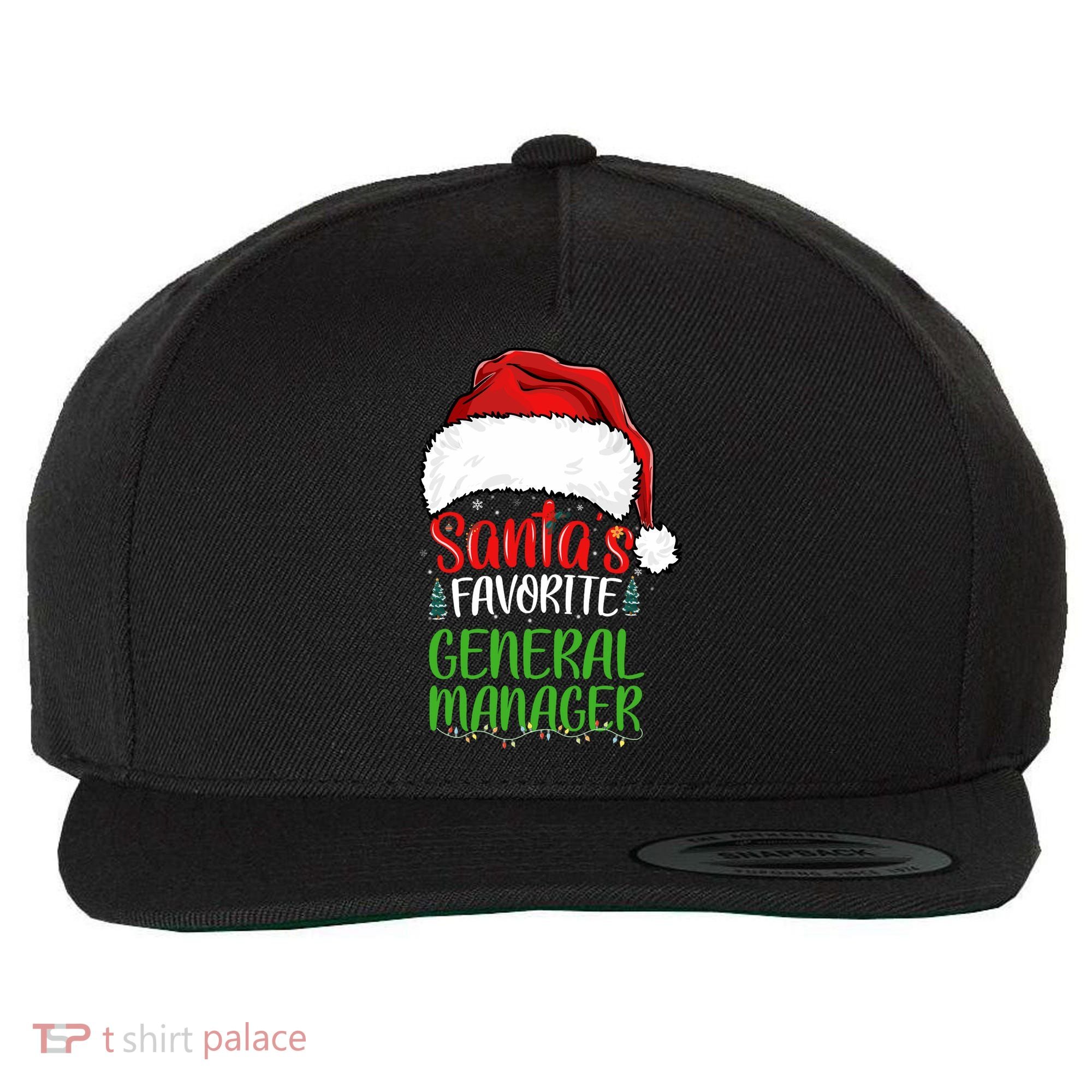 SantaS Favorite General Manager Funny Christmas Wool Snapback Cap