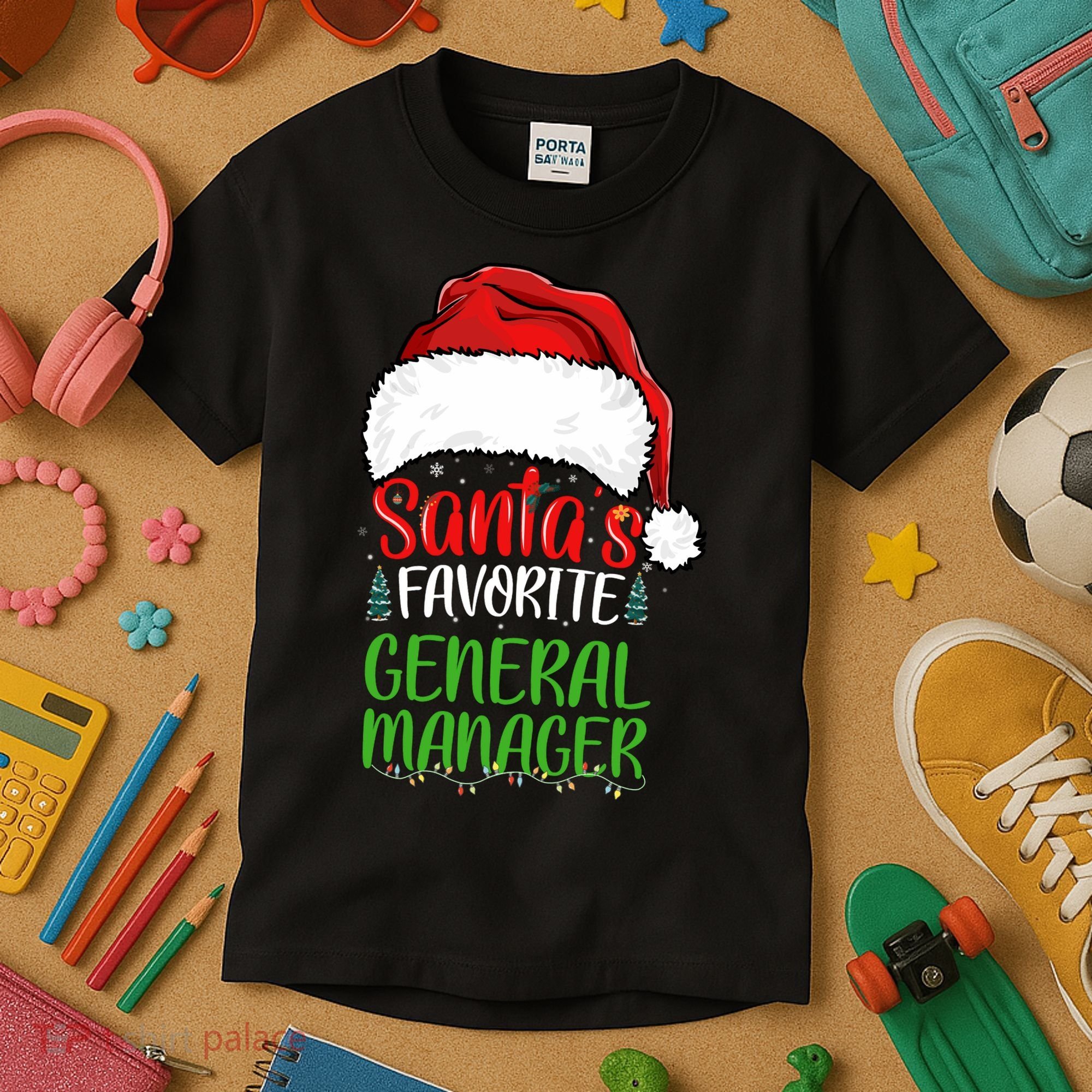 SantaS Favorite General Manager Funny Christmas Kids T-Shirt