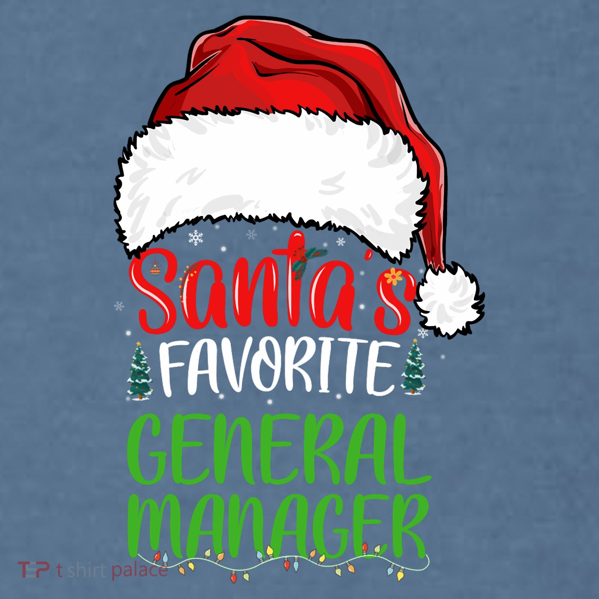 SantaS Favorite General Manager Funny Christmas Comfort Colors Garment-Dyed Hooded Sweatshirt