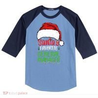 SantaS Favorite General Manager Funny Christmas Raglan Baseball Sleeve Shirt thumb 0