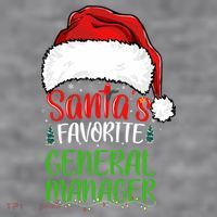 SantaS Favorite General Manager Funny Christmas Women's Racerback Cropped Tank thumb 2