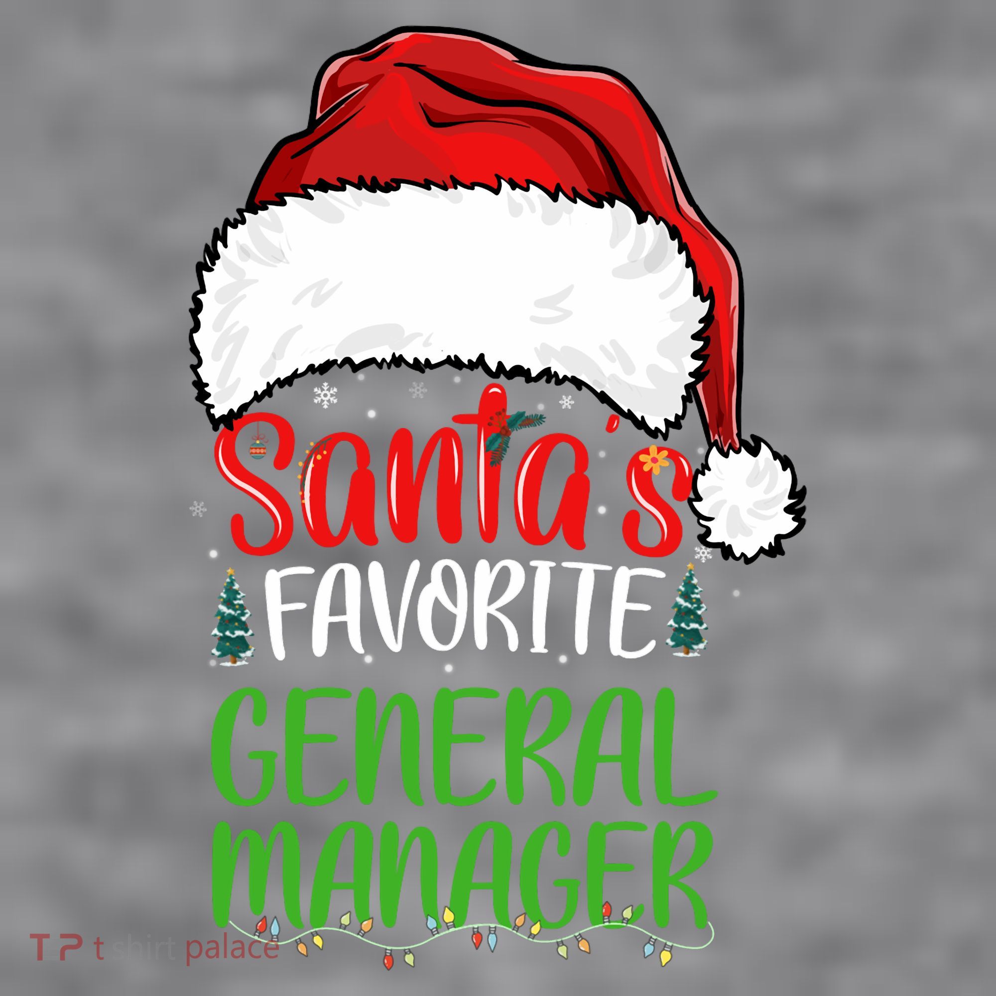 SantaS Favorite General Manager Funny Christmas Women's Racerback Cropped Tank