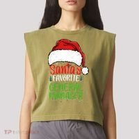 SantaS Favorite General Manager Funny Christmas Garment-Dyed Women's Muscle Tee thumb 2