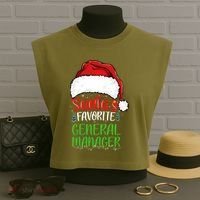 SantaS Favorite General Manager Funny Christmas Garment-Dyed Women's Muscle Tee thumb 3