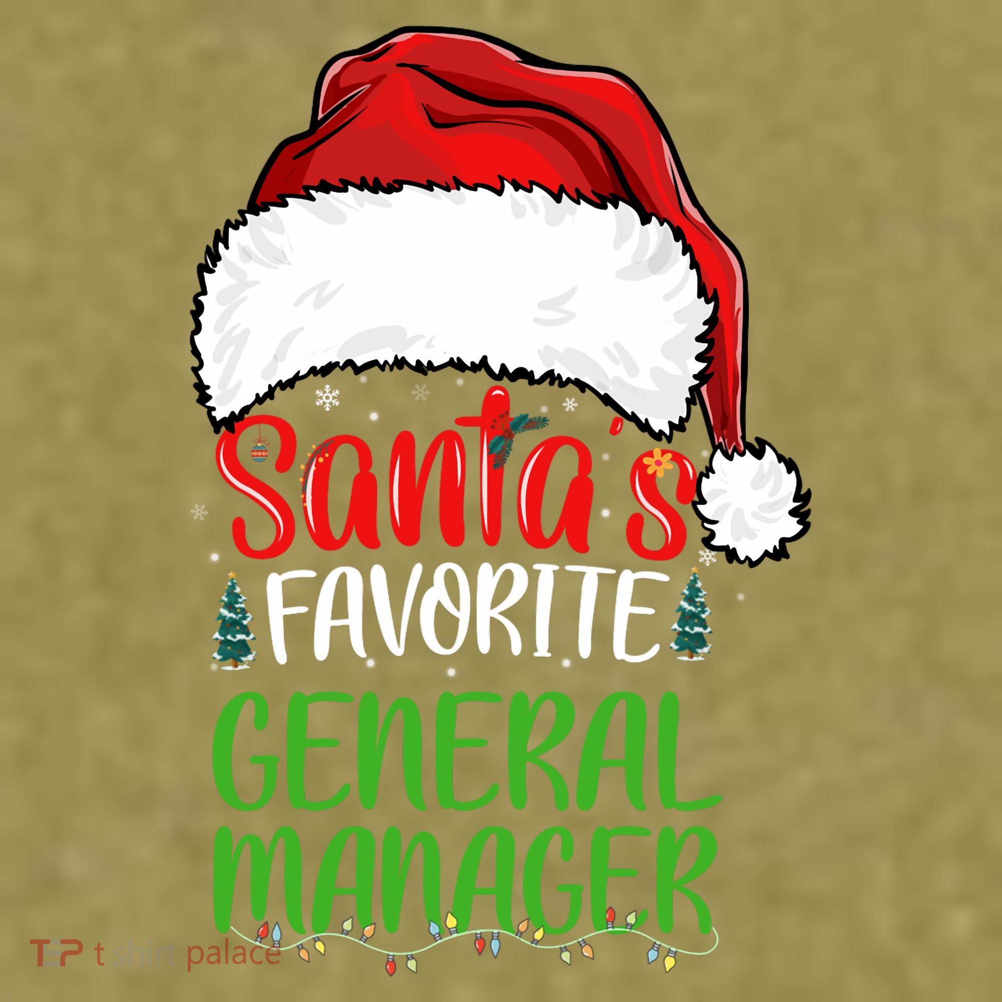 SantaS Favorite General Manager Funny Christmas Garment-Dyed Women's Muscle Tee
