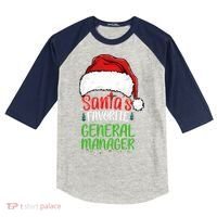 SantaS Favorite General Manager Funny Christmas Kids Colorblock Raglan Jersey thumb 0