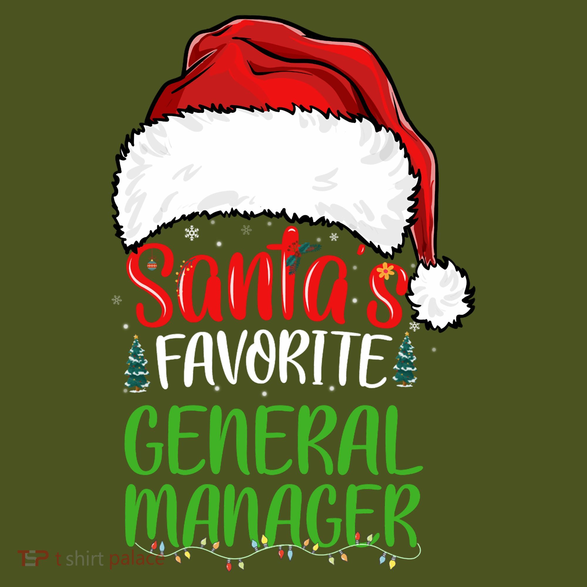 SantaS Favorite General Manager Funny Christmas The Baniff Cuffed Pom Beanie