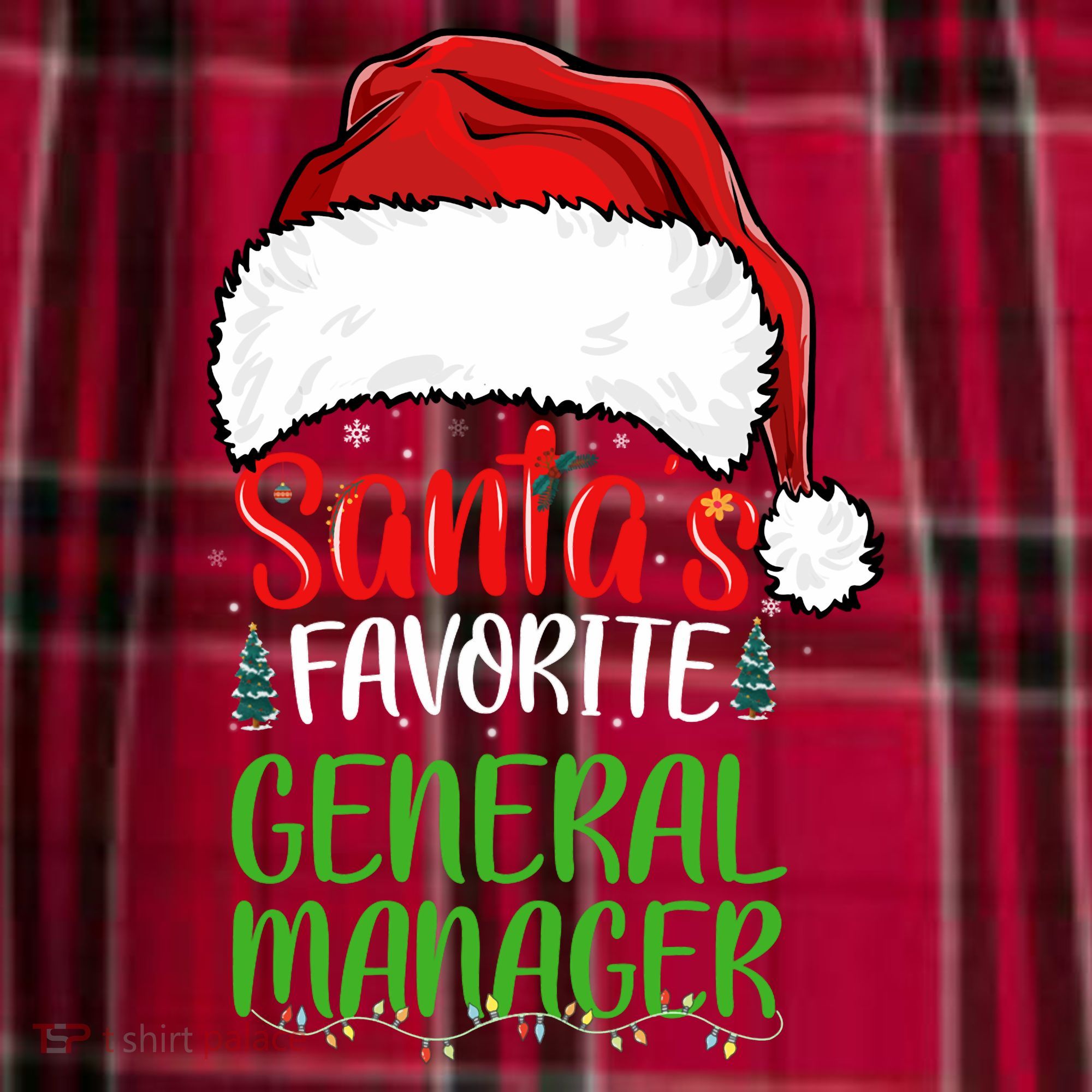 SantaS Favorite General Manager Funny Christmas Men's Flannel Plaid Pajama Pants
