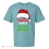 SantaS Favorite General Manager Funny Christmas Sueded Cloud Jersey T-Shirt thumb 0