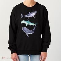 Shark Fans Great White Hammerhead And Whale Shark Lover Women's Sweatshirt thumb 0