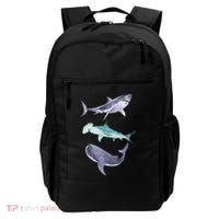 Shark Fans Great White Hammerhead And Whale Shark Lover Backpack thumb 0