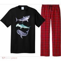 Shark Fans Great White Hammerhead And Whale Shark Lover Pajama Set thumb 0