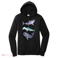 Shark Fans Great White Hammerhead And Whale Shark Lover Women's Hoodie thumb 0