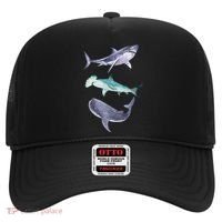 Shark Fans Great White Hammerhead And Whale Shark Lover Hat thumb 0