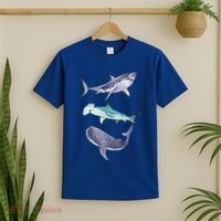 Shark Fans Great White Hammerhead And Whale Shark Lover T-Shirt thumb 2