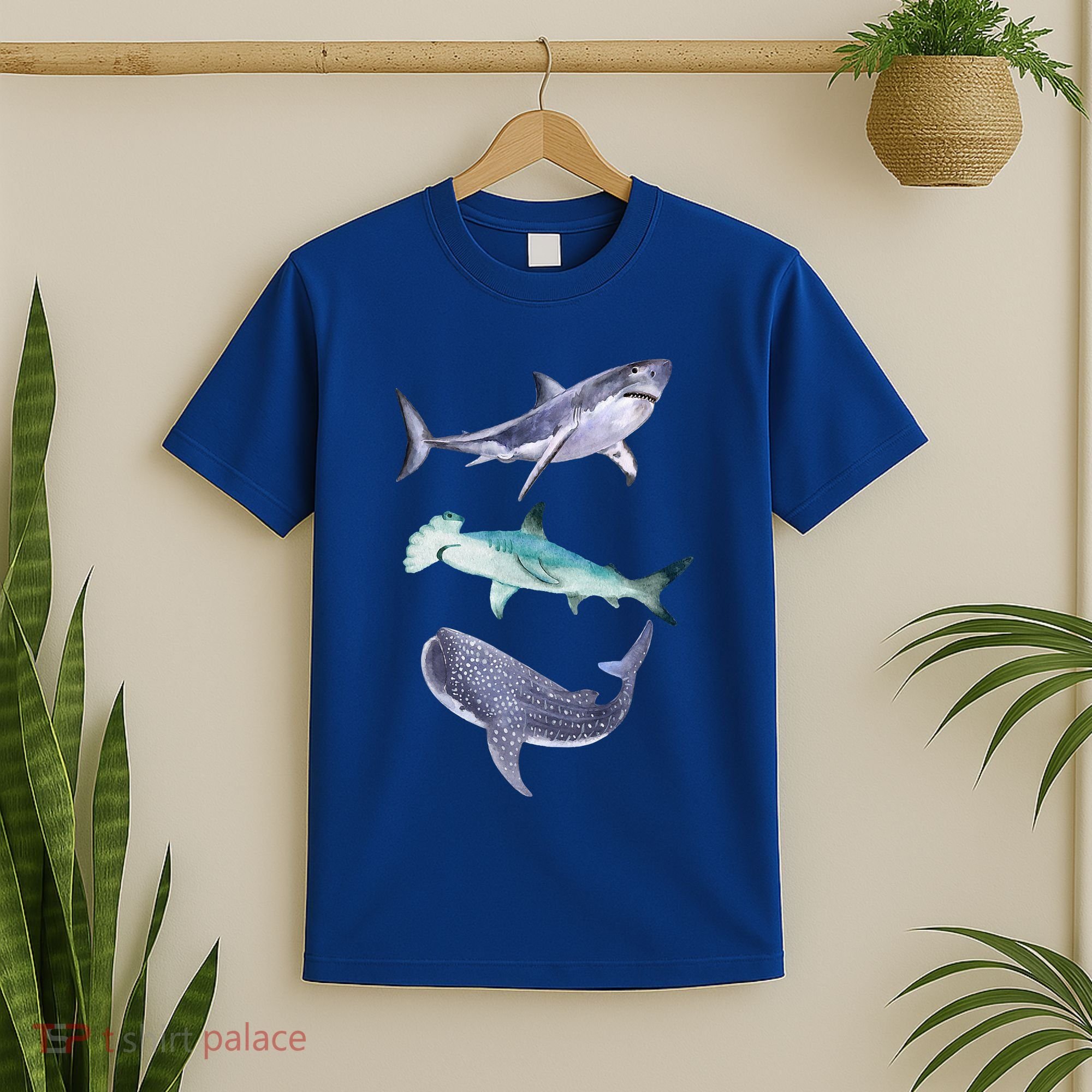Shark Fans Great White Hammerhead And Whale Shark Lover T-Shirt
