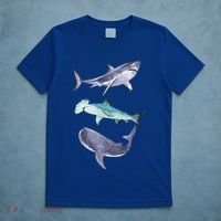 Shark Fans Great White Hammerhead And Whale Shark Lover T-Shirt thumb 5