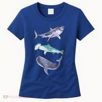 Shark Fans Great White Hammerhead And Whale Shark Lover Women's T-Shirt thumb 0