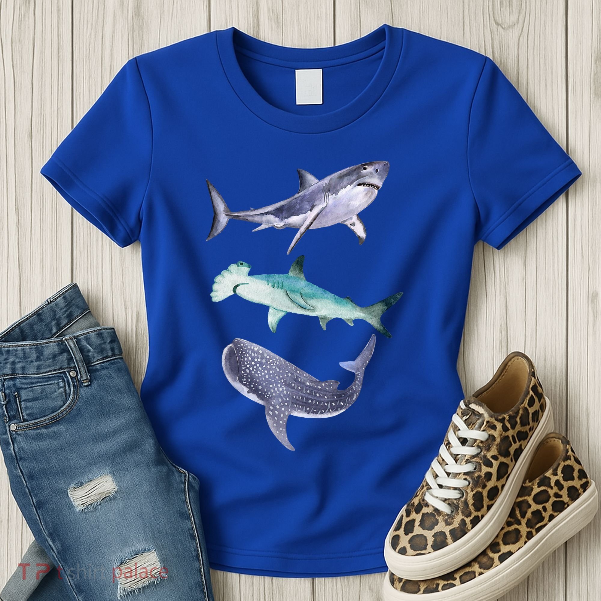 Shark Fans Great White Hammerhead And Whale Shark Lover Women's T-Shirt
