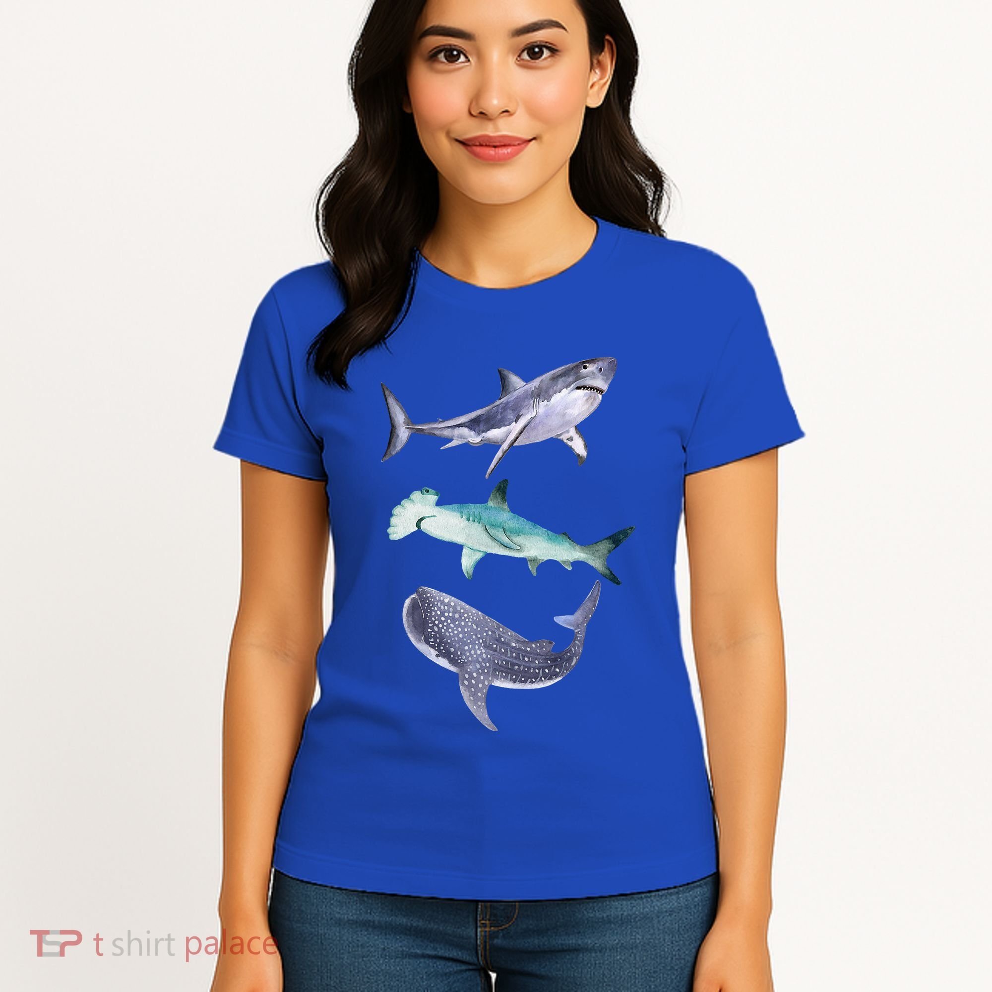 Shark Fans Great White Hammerhead And Whale Shark Lover Women's T-Shirt