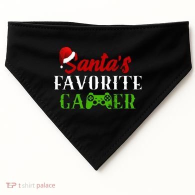 Santa's Favorite Gamer USA-Made Doggie Bandana