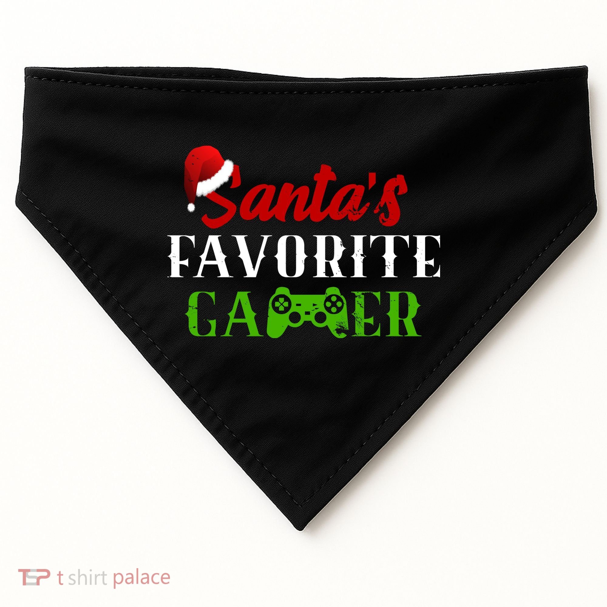Santa's Favorite Gamer USA-Made Doggie Bandana
