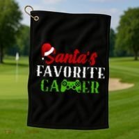 Santa's Favorite Gamer Golf Towel thumb 1