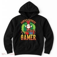 Santa's Favorite Gamer Funny Christmas Gaming Hoodie thumb 0