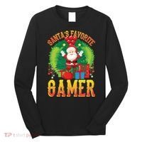 Santa's Favorite Gamer Funny Christmas Gaming Long Sleeve Shirt thumb 0