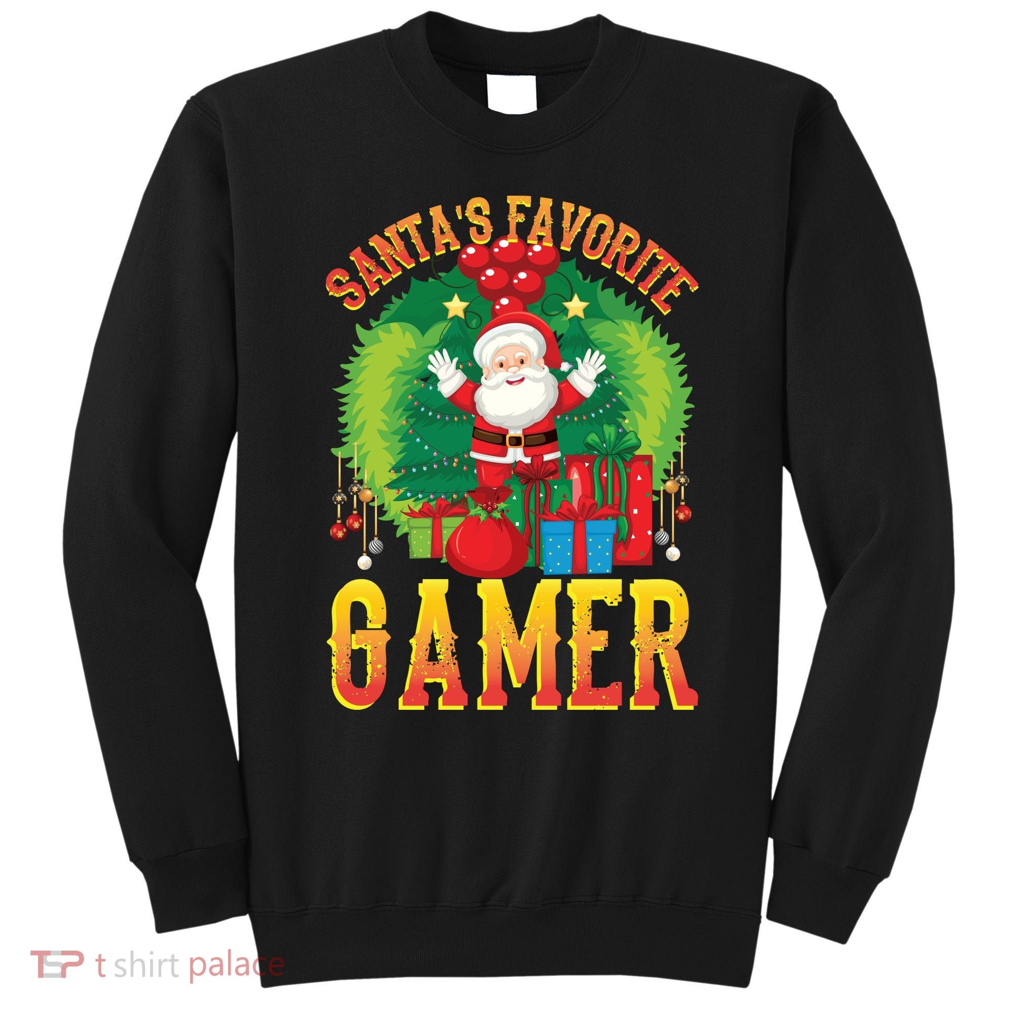 Santa's Favorite Gamer Funny Christmas Gaming Sweatshirt