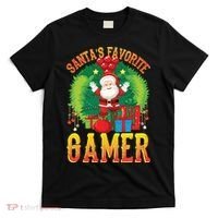 Santa's Favorite Gamer Funny Christmas Gaming T-Shirt thumb 0