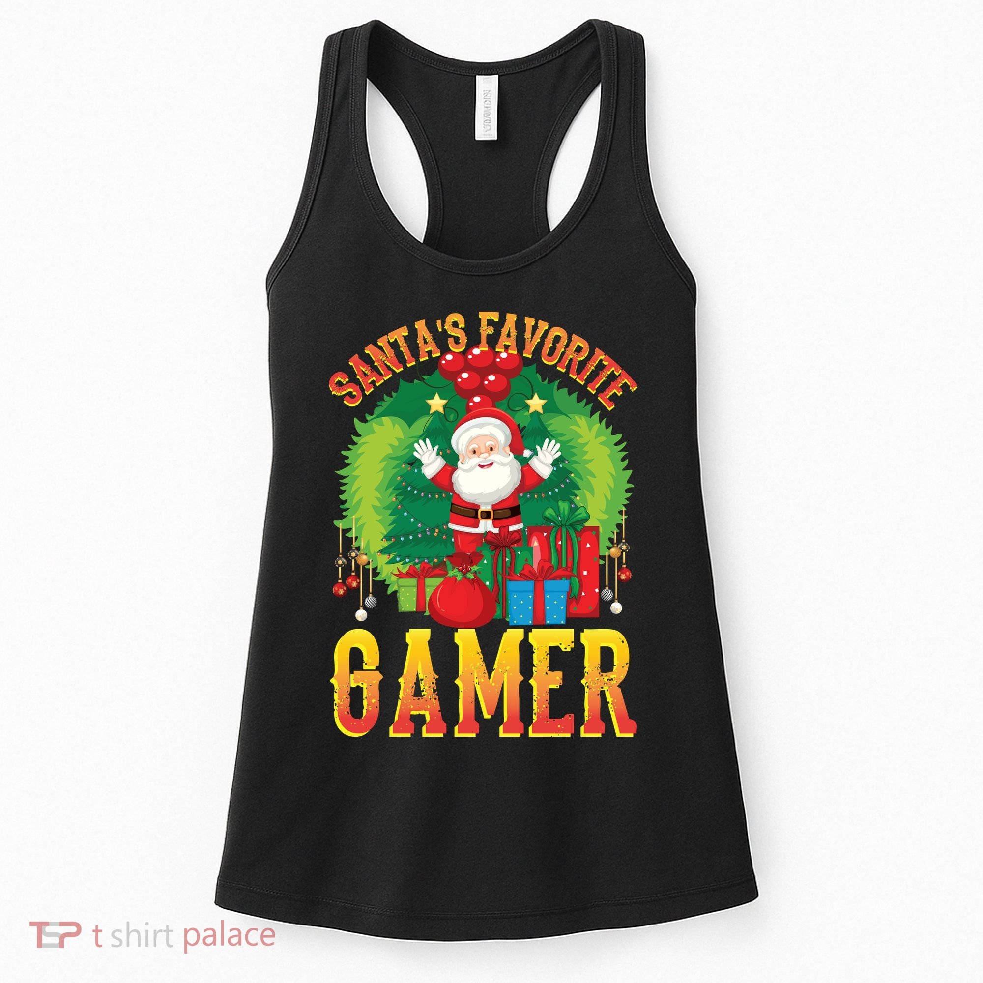 Santa's Favorite Gamer Funny Christmas Gaming Women's Tank Top