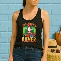 Santa's Favorite Gamer Funny Christmas Gaming Women's Tank Top thumb 2
