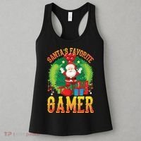 Santa's Favorite Gamer Funny Christmas Gaming Women's Tank Top thumb 3