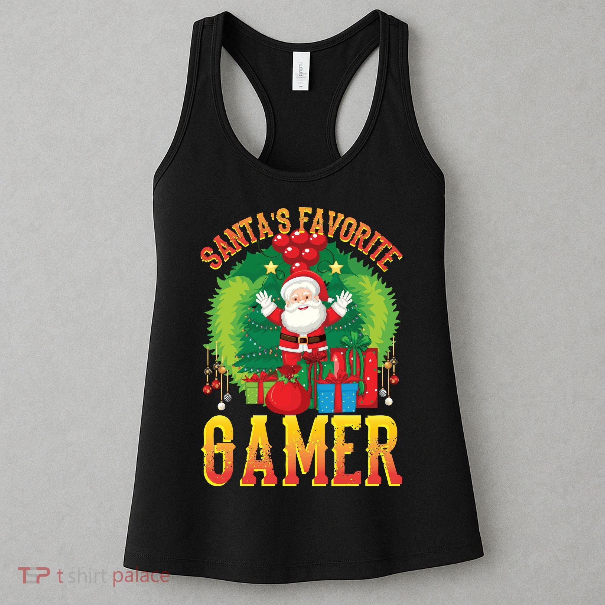 Santa's Favorite Gamer Funny Christmas Gaming Women's Tank Top