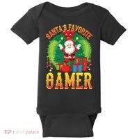 Santa's Favorite Gamer Funny Christmas Gaming Baby Bodysuit thumb 0