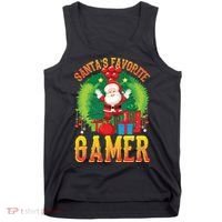 Santa's Favorite Gamer Funny Christmas Gaming Tank Top thumb 0