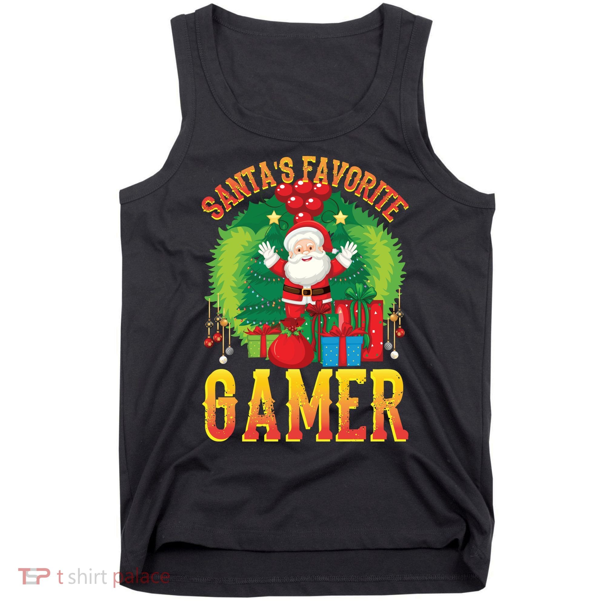 Santa's Favorite Gamer Funny Christmas Gaming Tank Top
