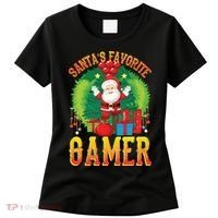 Santa's Favorite Gamer Funny Christmas Gaming Women's T-Shirt thumb 0