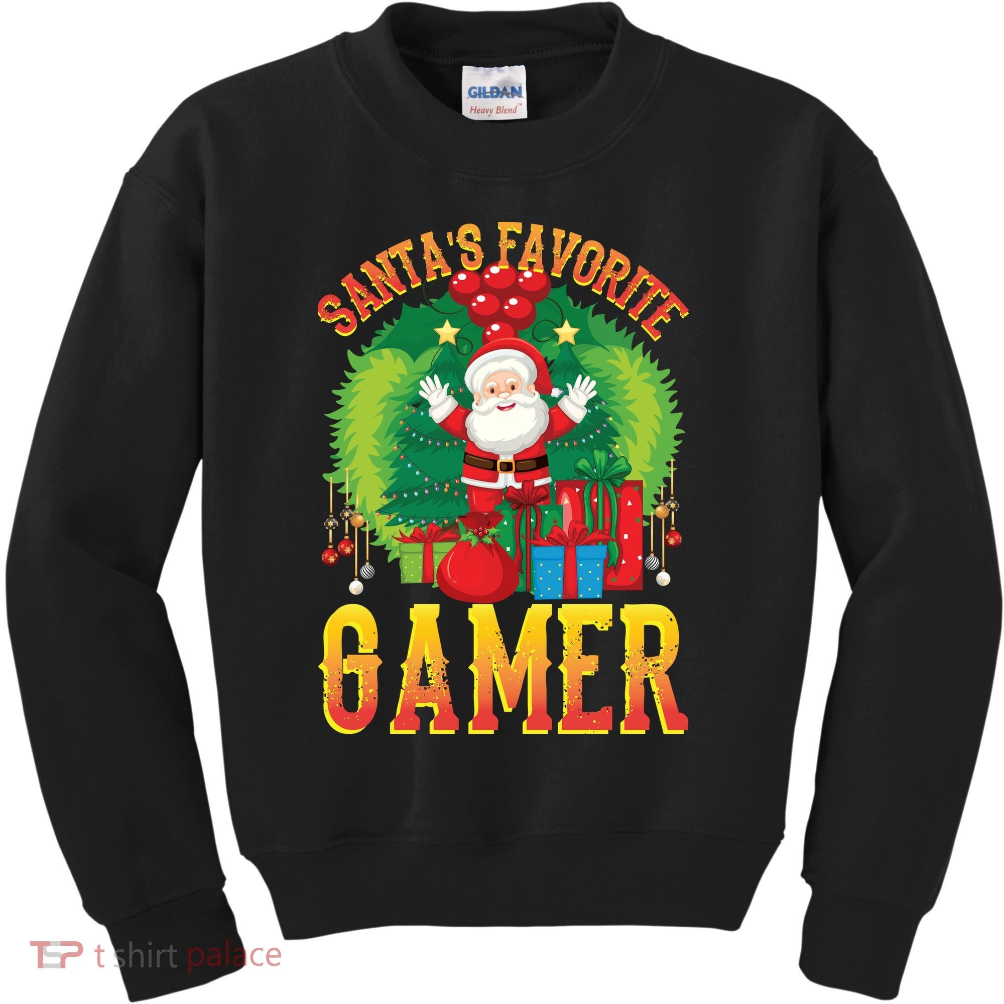 Santa's Favorite Gamer Funny Christmas Gaming Kids Sweatshirt